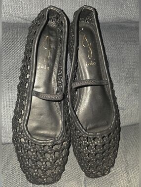 Joie Black Woven Ballet Flats NWOT